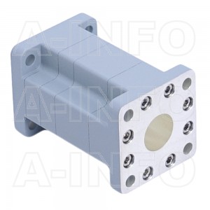 62WC50WA-50.8B Circular to Rectangular Waveguide Transition 15.9-18GHz 50.8mm(2inch) WC50 to WR62